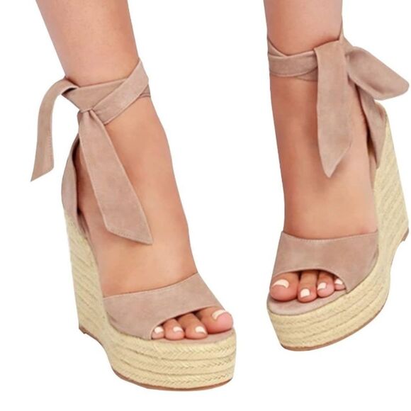 Espadrille Platform Wedge Sandals - Picture 8 of 8